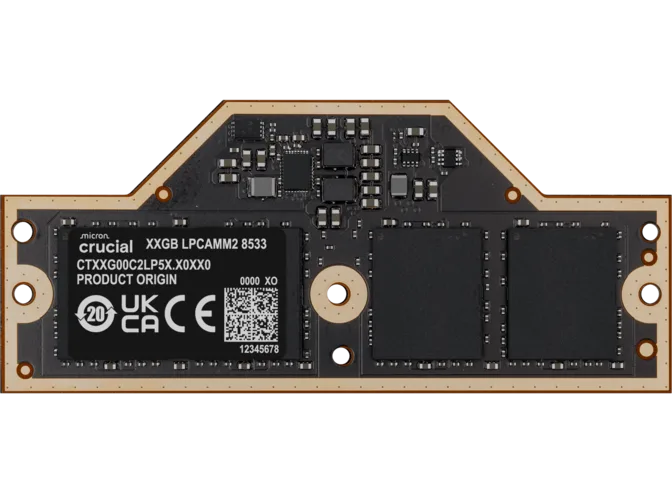 Crucial готовит модули оперативной памяти LPCAMM2 DDR5-8533 для ноутбуков объемом до 64 ГБ