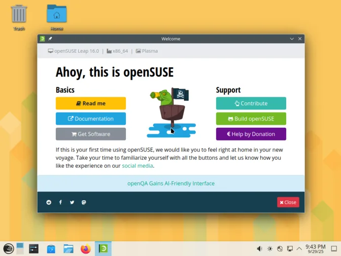 openSUSE Leap 16.0 выходит с новой программой установки, упрощенными возможностями миграции и многим другим